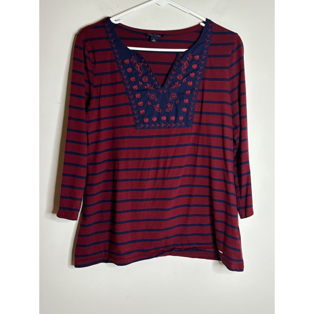 Tommy Hilfiger Red Striped Top Women Size M